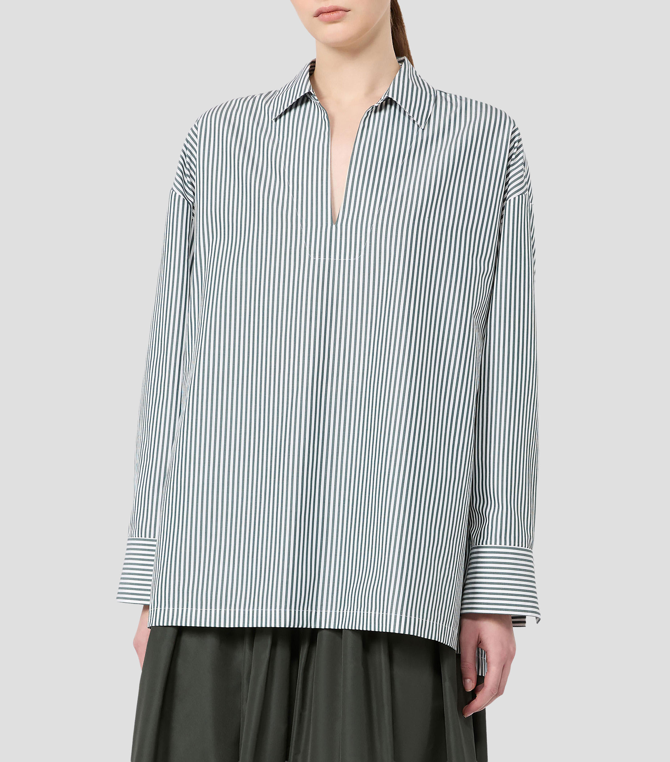 Camisa a rayas manga larga Mujer